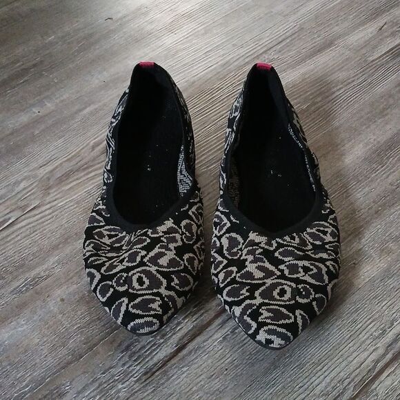 Serra shoes flats loafers slip on sandals slides Black Gray Knit Sz 10 EUC - Picture 2 of 7